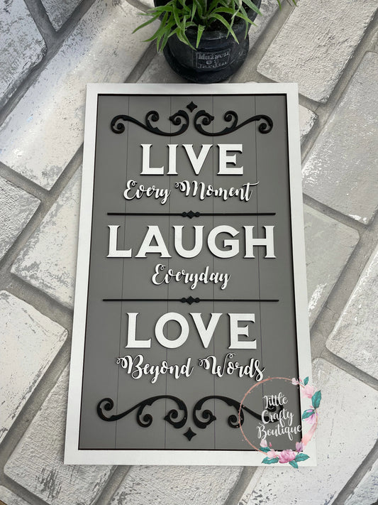 Live Laugh Love Plaque/Wall Sign