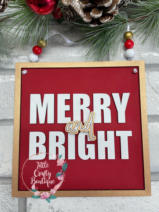 Merry and Bright plaque