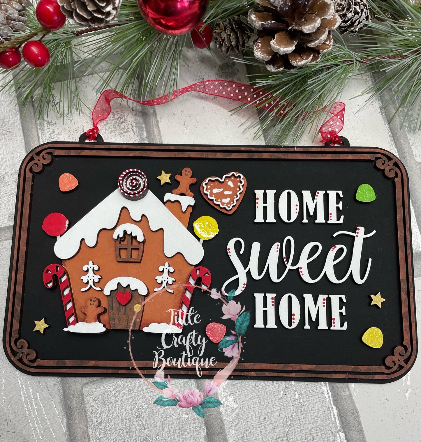 Gingerbread home sweet home plaque