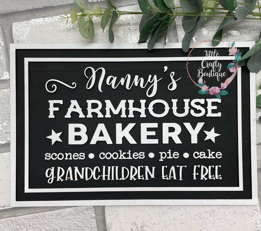 Nanny’s Farmhouse Bakery plaque