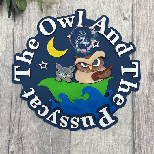 The owl and the pussycat plaque