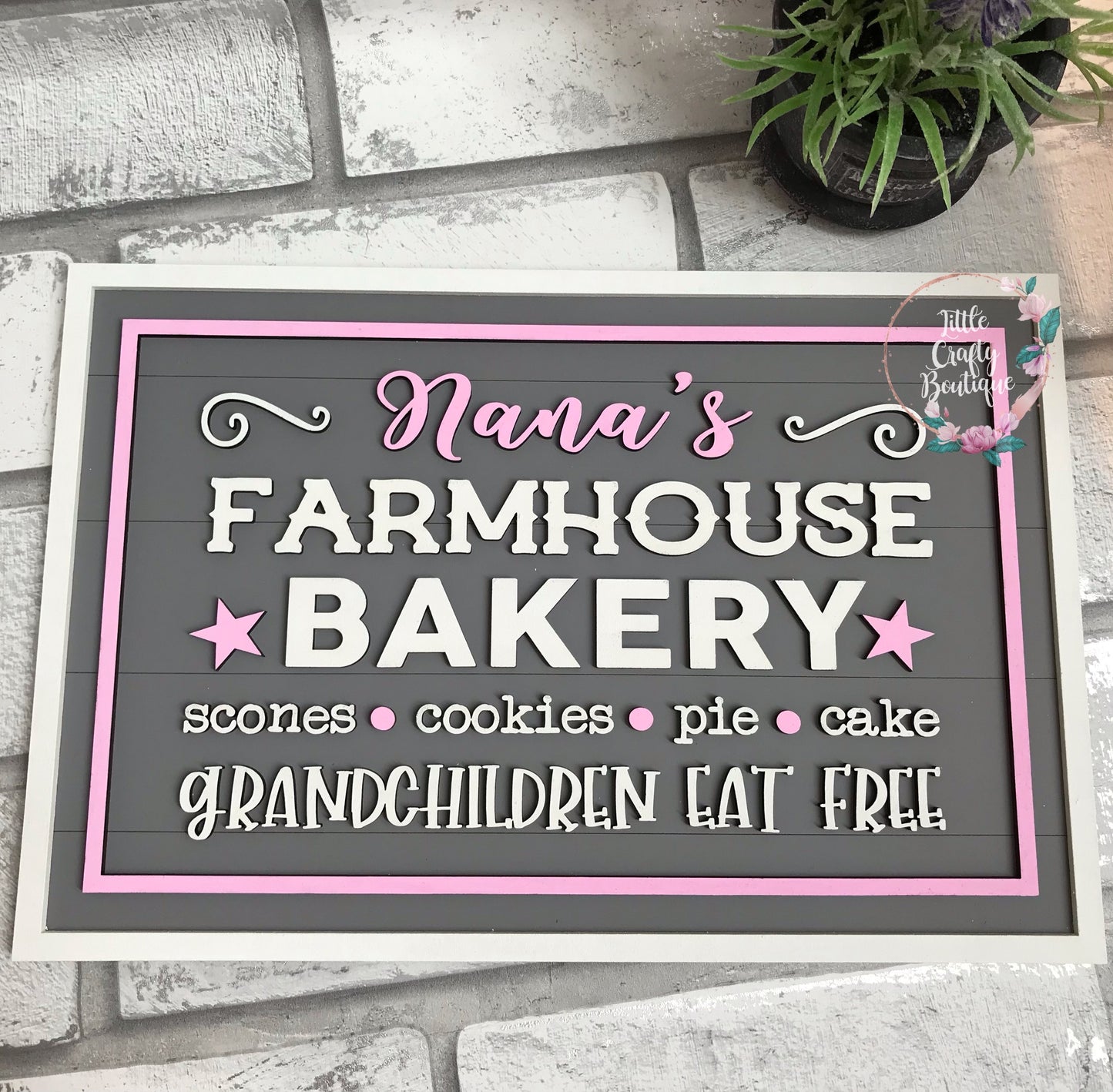 Nana’s Farmhouse Bakery plaque