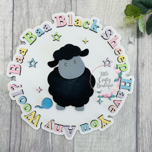 Baa Baa Black Sheep Plaque