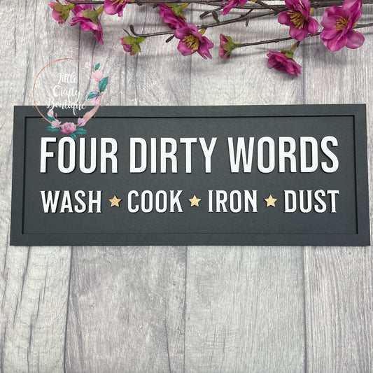 Four dirty words plaque